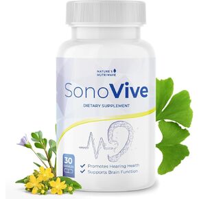 كبسولات Sonovive ، الصيغة الأصلية المصممة للعافية الأذن ، تدعم التركيز والتركيز - 30 كبسولة ، إمدادات شهر واحد
