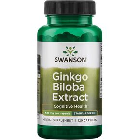 Swanson Ginkgo Biloba Extract 24% 60 Milligrams 120 Capsules