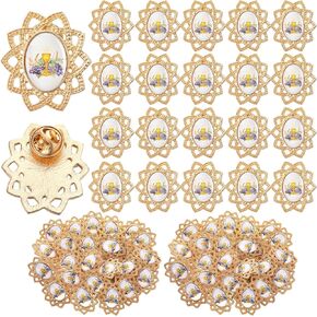 Yinkin 24 Pcs First Communion Lapel Pins Gold Chalice with Grapes and Wheat Enamel Pins Bulk Minister Catholic Religious of Holy Communion Pin Christian Inspirational Lapel Pin for Women Gifts