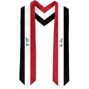 Iraq Flag International Graduate Satin Stole Scarf with National Flag Design 72" Graduation Sash