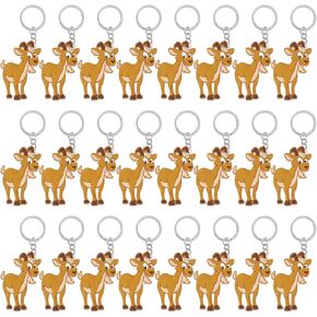 CiciBear 24 Pack Goat Keychains Party Decoration for Guests, Farm Animal Themed Party, Baby Shower, School Party, Zoo Kids Birthday