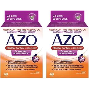 AZO Bladder Control with Go-Less® & Weight Management Dietary Supplement | Helps Reduce Occasional Urgency* | Promotes Healthy Metabolism* | Supports a Good Night’s Sleep* | 48 Capsules