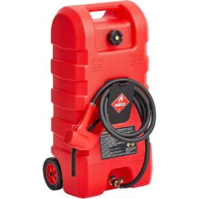 VEVOR Fuel Caddy, 15 Gallon, Portable Fuel Tank with Gravity & Hand Pump Modes, Fuel Tank Container with Wheels, 10 ft Delivery Hose & Manual Pump, Gas Caddy for Motorboats, ATVs, Gasoline & Diesel