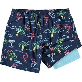 Kanu Surf Boys' Adventure Swim Trunks with Compression Liner Quick Dry Stretch Swimsuit