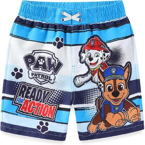 Paw Patrol Nickelodeon Chase and Marshall Boys UPF 50+ Swim Trunks Bathing Suit for Toddler and Big Kids