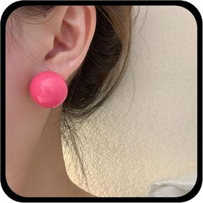 Vintage Large Acrylic Ball Earrings Boho Resin Ball Earrings Round Ball Stud Earrings Statemrnt Acrylic Earrings for Women in Kuwait