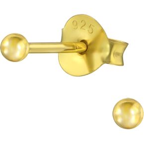 925 Sterling Silver Ball Stud Earrings, Sold as a Pair