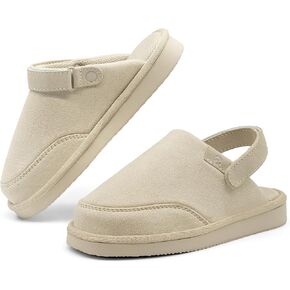 Kids Suede Clogs Girls Boys Clogs Slip On Sandals with Adjustable Strap for Children, Classic Toddler Slippers Non-Slip, Soft Textile Lining, Suede Mules for Indoor and Outdoor