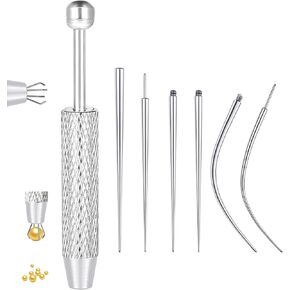 Piercing Taper Ball Grabber Tool for Changing Jewelry -Flat Back Earrings Applicator Tool,Body Piercing Kit for Ear Nose Lip