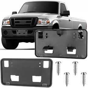 License Plate Bracket Accessories for Ford Ranger 2008 2009 2010 2011, Front Bumper License Plate Holder Replacement Frame Black Mount