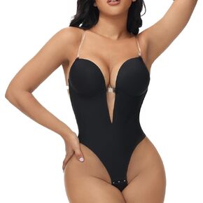 SHAPSHE Backless Shapewear for Women Strapless Deep V Bodysuit Low Back Body Shaper