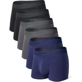 Separatec Mens Trunks Underwear with Dual Pouch, Soft Breathable Rayon Made from Bamboo Trunk Underwear for Men