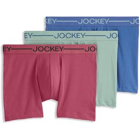 Jockey Men's Underwear Organic Cotton Stretch 4" Trunk - 3 Pack
