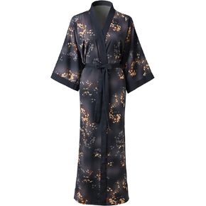 Ledamon Women's Kimono Robe Long for Women - Pocket Floral Bathrobe