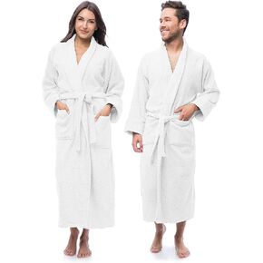 Pack Of 2 Premium 100% Cotton Terry Towel Bath Robe for Women And Men Hotel Quality Unisex Spa Robe