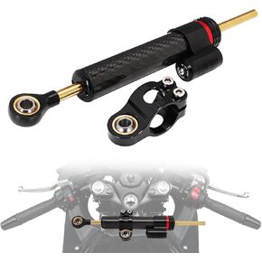 Motorcycle Steering Damper Adjustable Stabilizer 10" with Mount Bracket Universal for Most Motorcycles Sport Street Mini Bike GSXR 750 1000 R1 R3 R6 R7 FZ09 FZ6R ZX6R ZX9R ZX10R Carbon Fiber