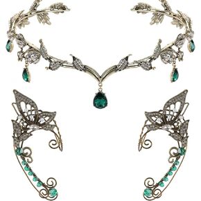 أصفاد الأذن الطازجة قزم و Crown - Crown Fairy Crown و Non Perced Cuffs Renaissance Renfaire Cosplay Assplay