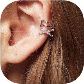 أصفاد الأذن غير الثقبة الأذواق الشاذة في CZ Warp 14 كيلو جولد مطلي 925 Sterling Silver Huggie Hoop أقراط للنساء Clip Hypoallergenic Clip على أقراط وهمية الهدايا للمراهقين المجوهرات