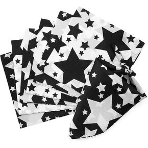 Fun Express Black & White Star Bandanas - 12 Pc