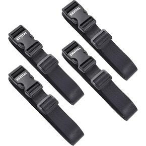Nylon Buckle Straps, Adjustable Straps with Quick-Release Buckle, 1" × 78" Utility Strap for Packing Black 4 Pack