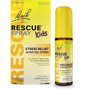 Rescue Bach Kids Spray ، تخفيف الإجهاد للأطفال ، مساعدة تهدئة ، معالجة المثلية ، Essences زهرة ، 20 مل