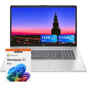 كمبيوتر محمول HP مقاس 17 بوصة، الجيل الحادي عشر من Intel Core i5-1135G7، Intel Iris Xe Graphics، ذاكرة الوصول العشوائي 8 جيجابايت، 512 جيجابايت SSD، Windows 11 Home (17-cn0026nr، فضي طبيعي) (متجدد)