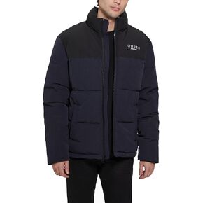 GUESS Men's Will Color Block Puffer Jacket