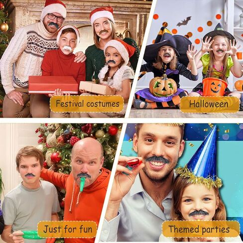 Honcloud Fake Mustache Cosplay Beard for Adult Halloween Costume Accessories in Saudi Arabia