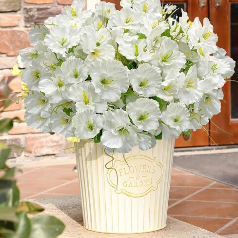 Artificial Flowers for Outdoors, Fake Silk Flowers UV Resistant and No-Fade,Faux Spring Flowers Plants Long Stem for Window Box Porch Patio Garden Streets Decor(8pcs) in Kuwait