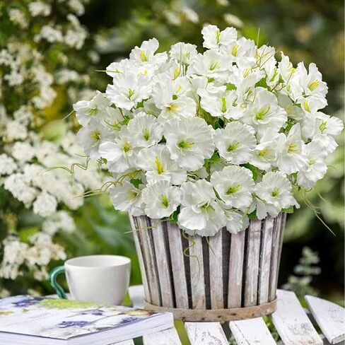 Artificial Flowers for Outdoors, Fake Silk Flowers UV Resistant and No-Fade,Faux Spring Flowers Plants Long Stem for Window Box Porch Patio Garden Streets Decor(8pcs) in Kuwait