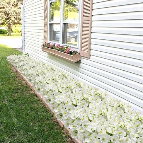 Artificial Flowers for Outdoors, Fake Silk Flowers UV Resistant and No-Fade,Faux Spring Flowers Plants Long Stem for Window Box Porch Patio Garden Streets Decor(8pcs) in Kuwait