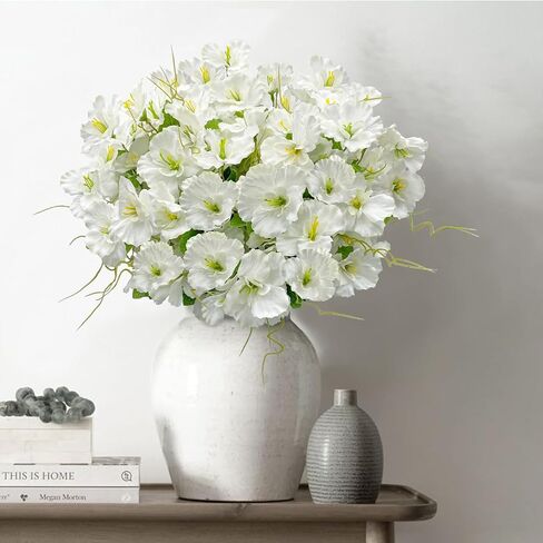 Artificial Flowers for Outdoors, Fake Silk Flowers UV Resistant and No-Fade,Faux Spring Flowers Plants Long Stem for Window Box Porch Patio Garden Streets Decor(8pcs) in Kuwait