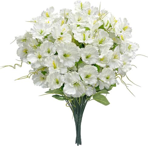 Artificial Flowers for Outdoors, Fake Silk Flowers UV Resistant and No-Fade,Faux Spring Flowers Plants Long Stem for Window Box Porch Patio Garden Streets Decor(8pcs) in Kuwait