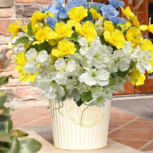 Artificial Flowers for Outdoors, Fake Silk Flowers UV Resistant and No-Fade,Faux Spring Flowers Plants Long Stem for Window Box Porch Patio Garden Streets Decor(8pcs) in Kuwait