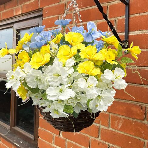 Artificial Flowers for Outdoors, Fake Silk Flowers UV Resistant and No-Fade,Faux Spring Flowers Plants Long Stem for Window Box Porch Patio Garden Streets Decor(8pcs) in Kuwait