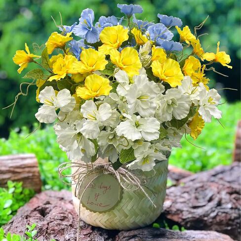 Artificial Flowers for Outdoors, Fake Silk Flowers UV Resistant and No-Fade,Faux Spring Flowers Plants Long Stem for Window Box Porch Patio Garden Streets Decor(8pcs) in Kuwait