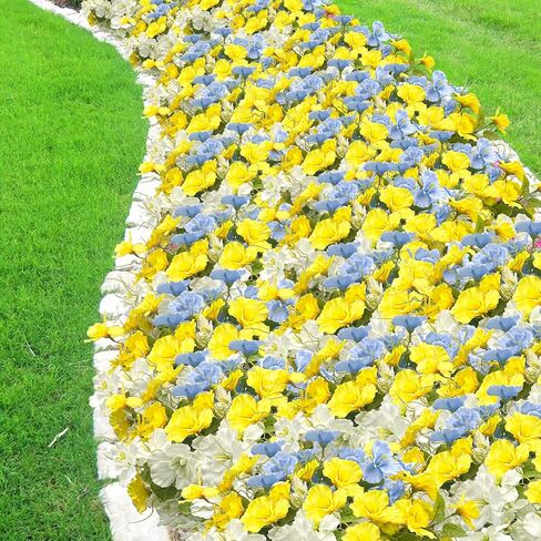 Artificial Flowers for Outdoors, Fake Silk Flowers UV Resistant and No-Fade,Faux Spring Flowers Plants Long Stem for Window Box Porch Patio Garden Streets Decor(8pcs) in Kuwait