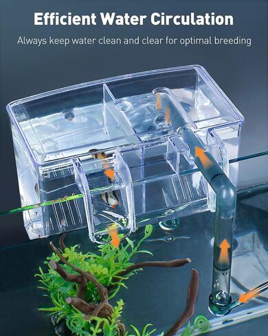 Pawfly Aquarium Fish Breeding Box, Fish Tank Hatchery Incubator with 6 Suction Cups Acrylic Hatching Box for Baby Fish Shrimp Betta Medium Acclimation Isolation Box in Saudi Arabia