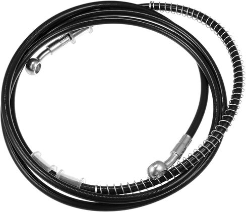 Hydraulic Brake Hose Line Pipeline, 220cm 86.61" 10mm 0.39" Braided Oil Pipe with Tube Nut Universal for Motorcycle ATV Dirt Bike Go Kart Durable Stainless Steel Black with Spring in Kuwait