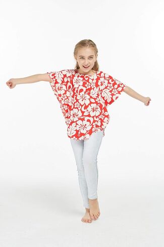 فتاة مرنة حزام هاواي Luau Poncho أعلى في الكركديه الأزرق الكلاسيكي in Saudi Arabia
