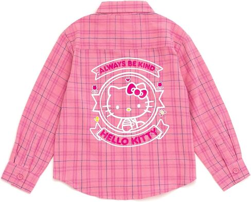 Hello Kitty Girls Button Down Dress Shirt Toddler to Big Kid Sizes (2T - 14-16) in Saudi Arabia