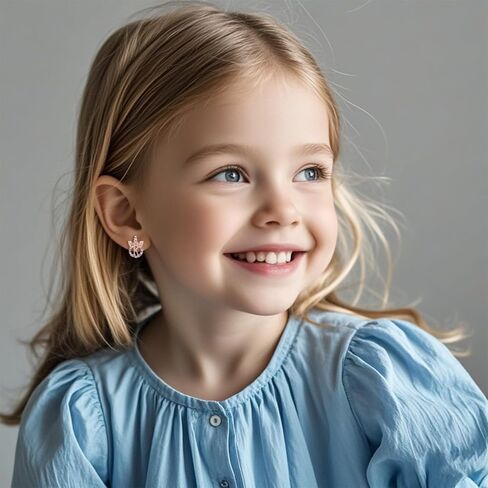 Cute Rose Gold Silver Initial Unicorn Hypoallergenic Stud Earrings Rhinestone Initial Letter Stud Earrings for Girls Unicorns Jewelry Gifts for Kids Toddler in Saudi Arabia