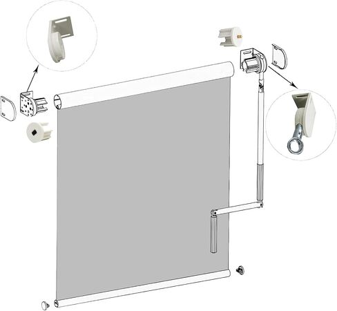 Roller Blind Installation Bracket, Replacement Parts for Sunshade, Cordless Crank kit, for Coolaroo External Sunshade, Outdoor Sunshade in Kuwait