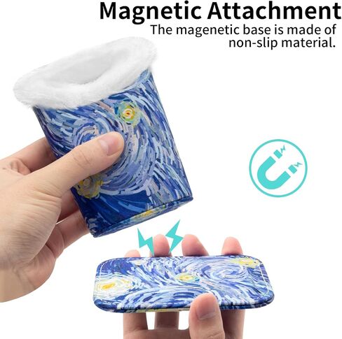 Face Shadow Plush Lined Eyeglass Holder Stand with Magnetic Base Anti-scratch Protective Glasses Holder Case for Nightstand in Saudi Arabia
