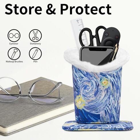 Face Shadow Plush Lined Eyeglass Holder Stand with Magnetic Base Anti-scratch Protective Glasses Holder Case for Nightstand in Saudi Arabia