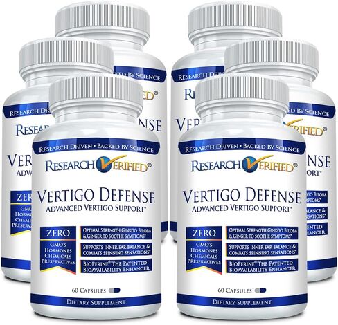 Research Verified Vertigo Defense - Soothe Symptoms and Support Inner Ear Balance - Vitamin D3, Ginger, Ginkgo Biloba, BioPerine - 60 Capsules in Saudi Arabia