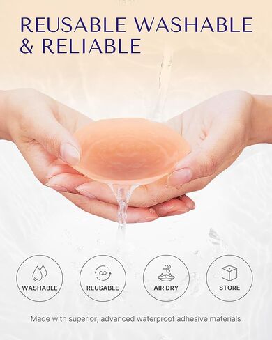 SHAPELLX Nipple Covers for Women Sticky Adhesive Nipple Pasties Reusable Silicone Nipple Covers Breast Petals in Kuwait