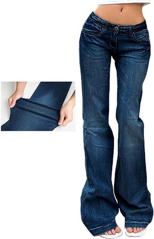 EMMIOL Women's Flare Jeans Y2K 90s Bootcut Low Rise Vintage Pants Denim Pants Bell Bottoms in Saudi Arabia