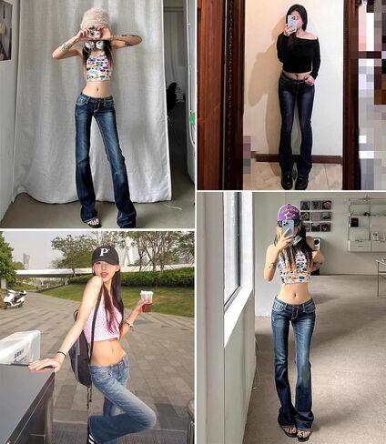 EMMIOL Women's Flare Jeans Y2K 90s Bootcut Low Rise Vintage Pants Denim Pants Bell Bottoms in Saudi Arabia