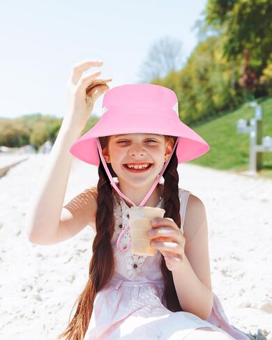 2pcs baby sun Hat Toddler Girls Bucket Hat for Kids Upf 50+ Sun Summer Child Summer Beach Hats Unicorn Fishing Hat in Saudi Arabia